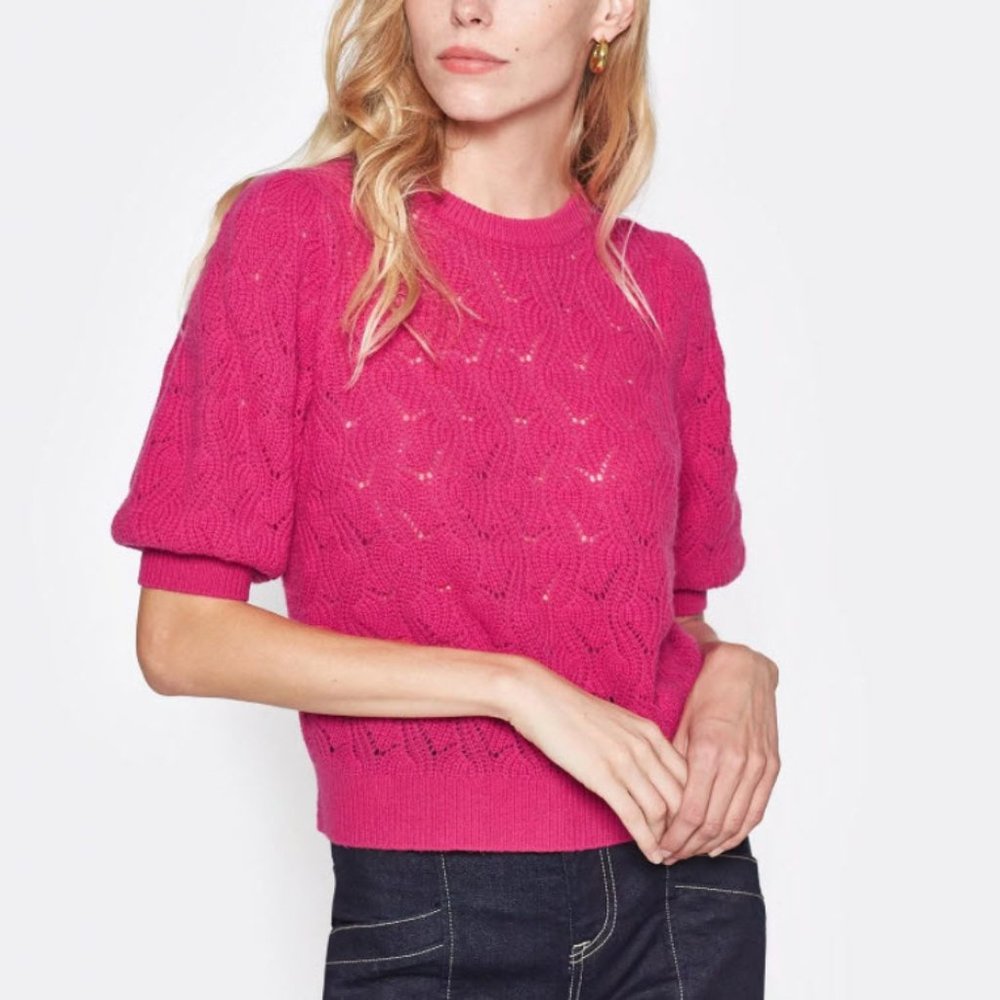 Joie Jenise Fuschia Cashmere Blend Sweater